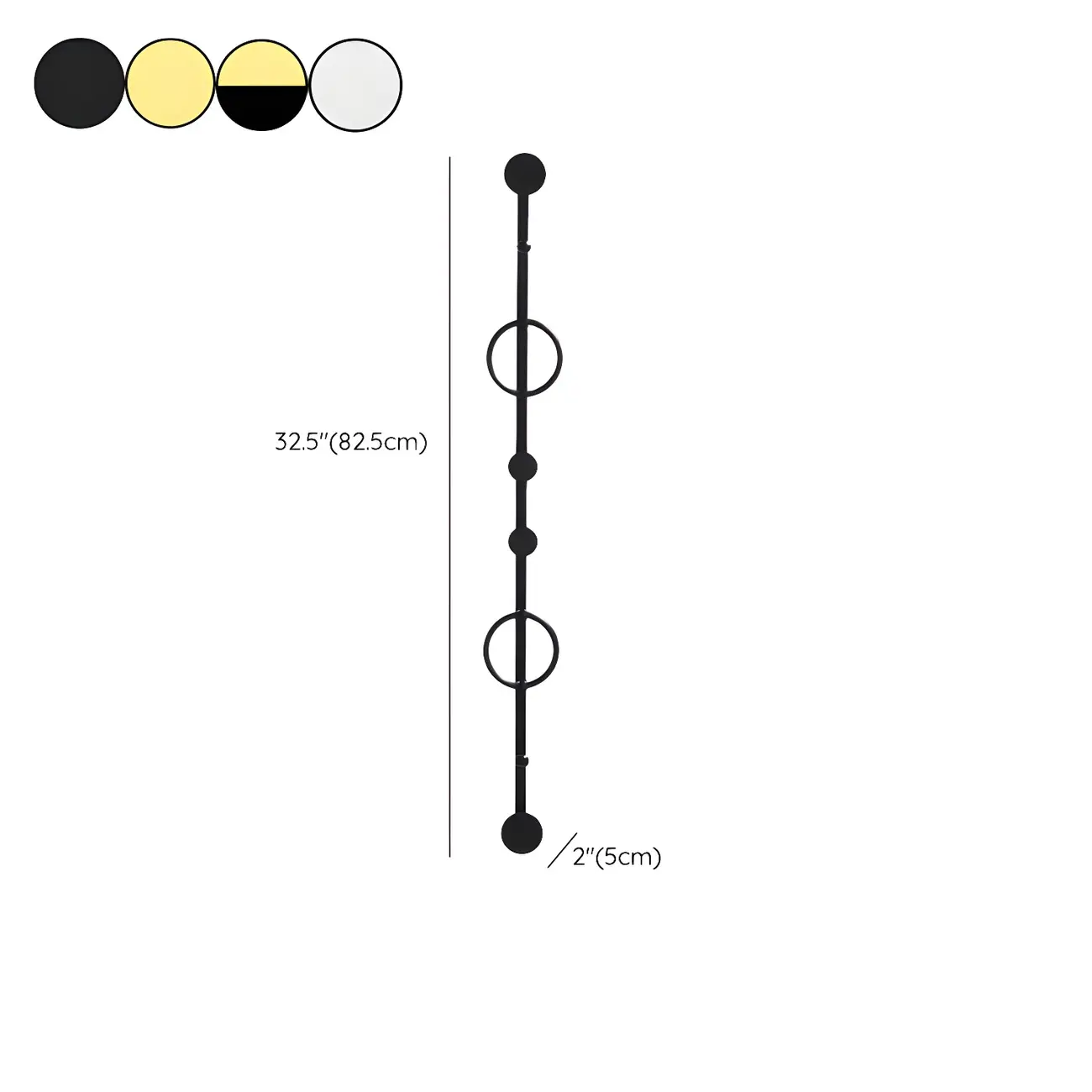Glam Metal Wall-Mounted Coat Rack with Hooks #size