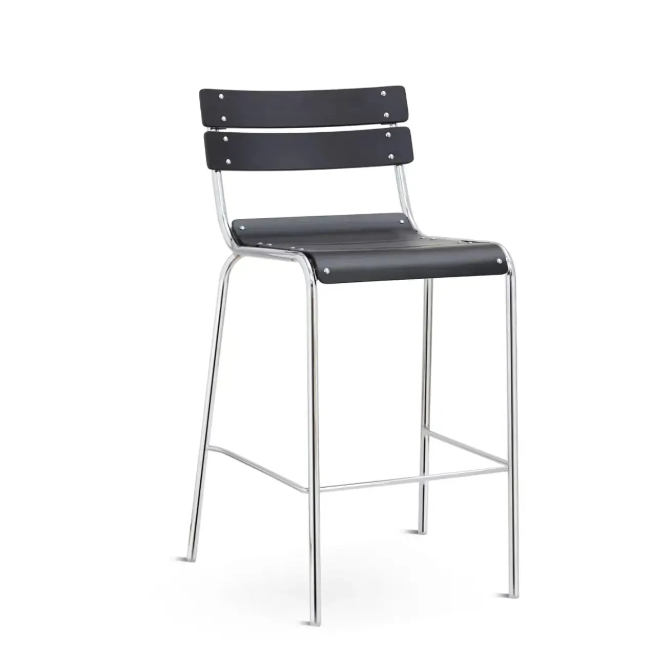 Rustic Metal and Wood Bar Stool with Backrest for Kitchen Image - 4