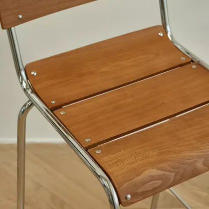 Rustic Metal and Wood Bar Stool with Backrest for Kitchen Image - 6