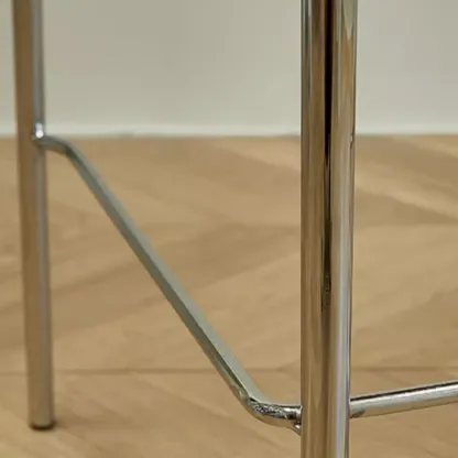 Rustic Metal and Wood Bar Stool with Backrest for Kitchen Image - 7