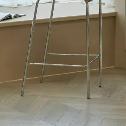 Rustic Metal and Wood Bar Stool with Backrest for Kitchen Image - 9