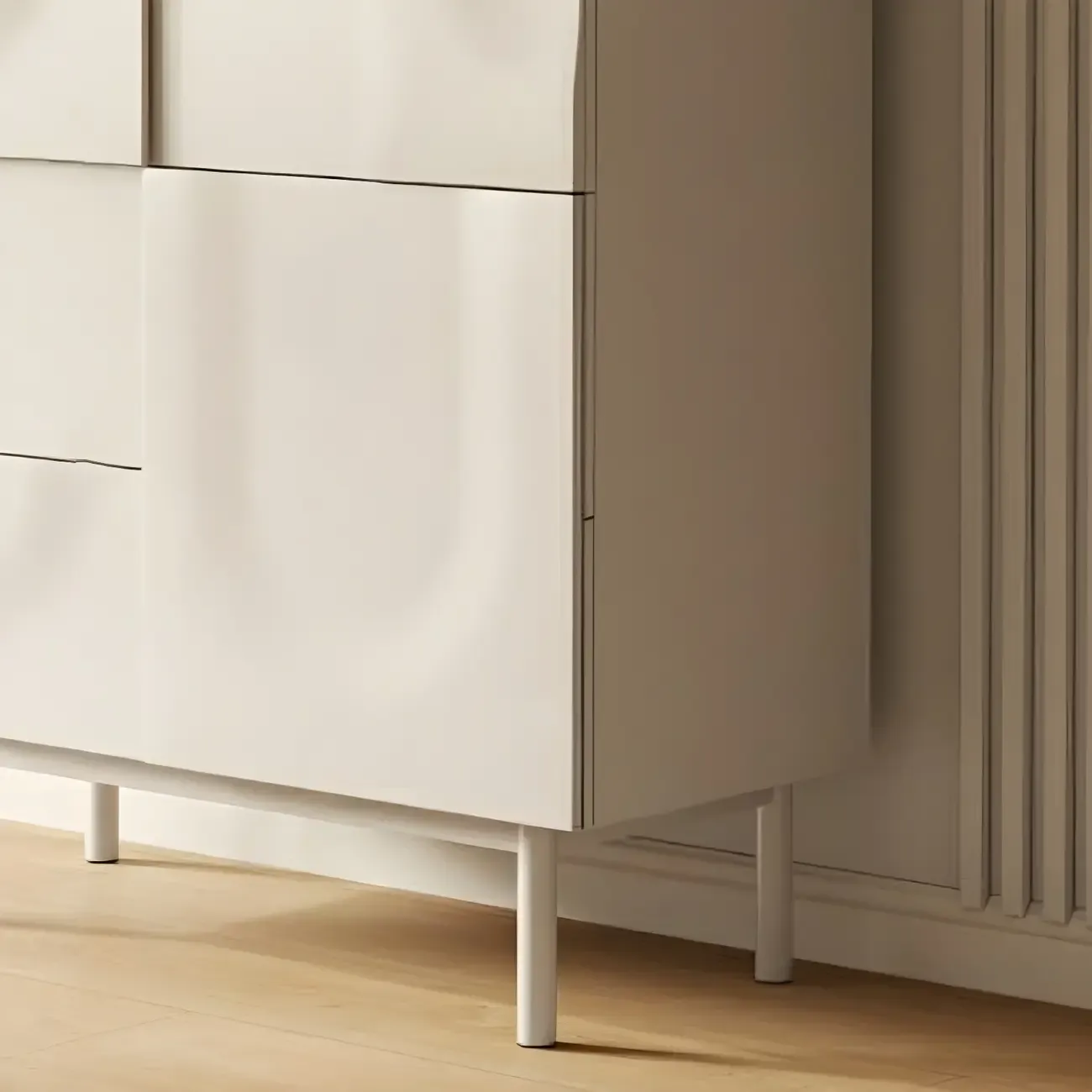 Modern White Wooden Sideboard with Multi-Drawers Image - 8