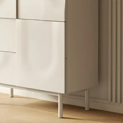 Modern White Wooden Sideboard with Multi-Drawers Image - 8