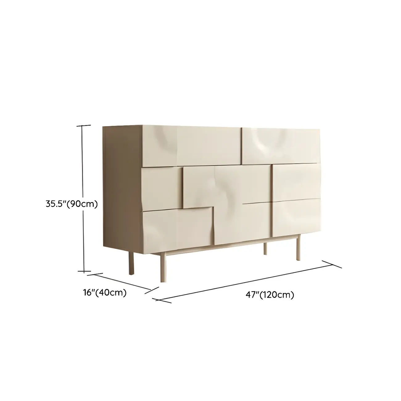 Modern White Wooden Sideboard with Multi-Drawers #size | homeyfad