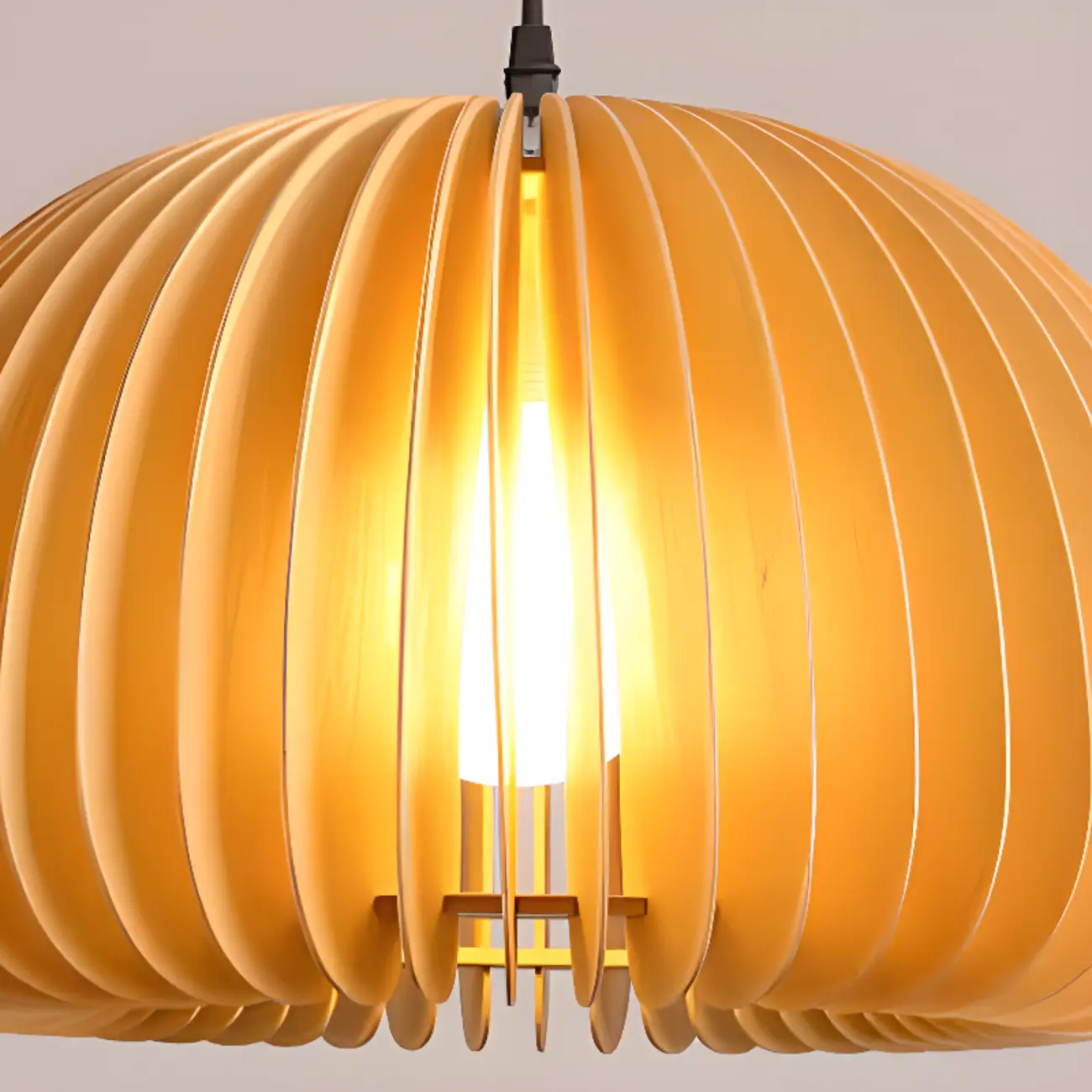 Japanese Style Hollowed Wood Pendant Light with Modern Design for Home Decor Image - 12 | homeyfad
