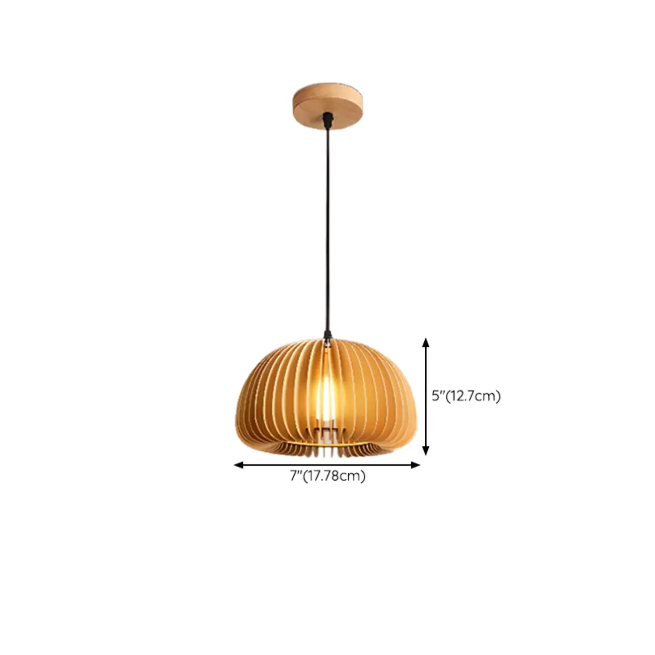 Japanese Style Hollowed Wood Pendant Light with Modern Design for Home Decor #size | homeyfad