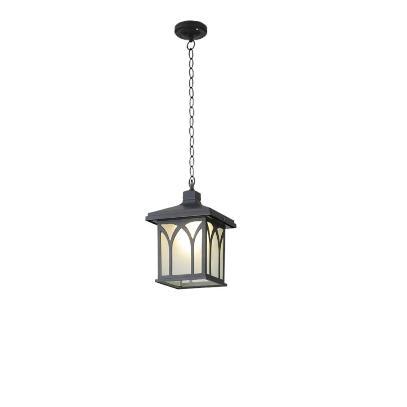 Industrial Matte Glass Shade Pendant Lamp for Outdoor Image - 3
