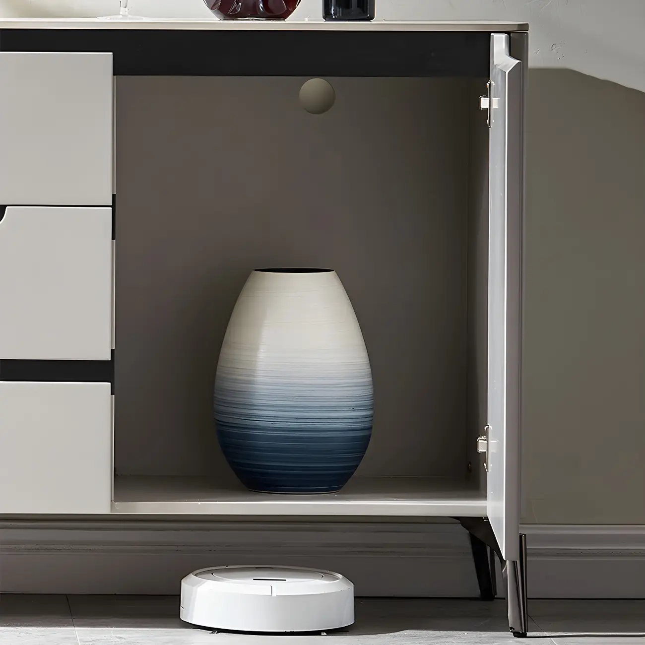 Modern Stone Countertop Sideboard with Cabinets Image - 15 | homeyfad