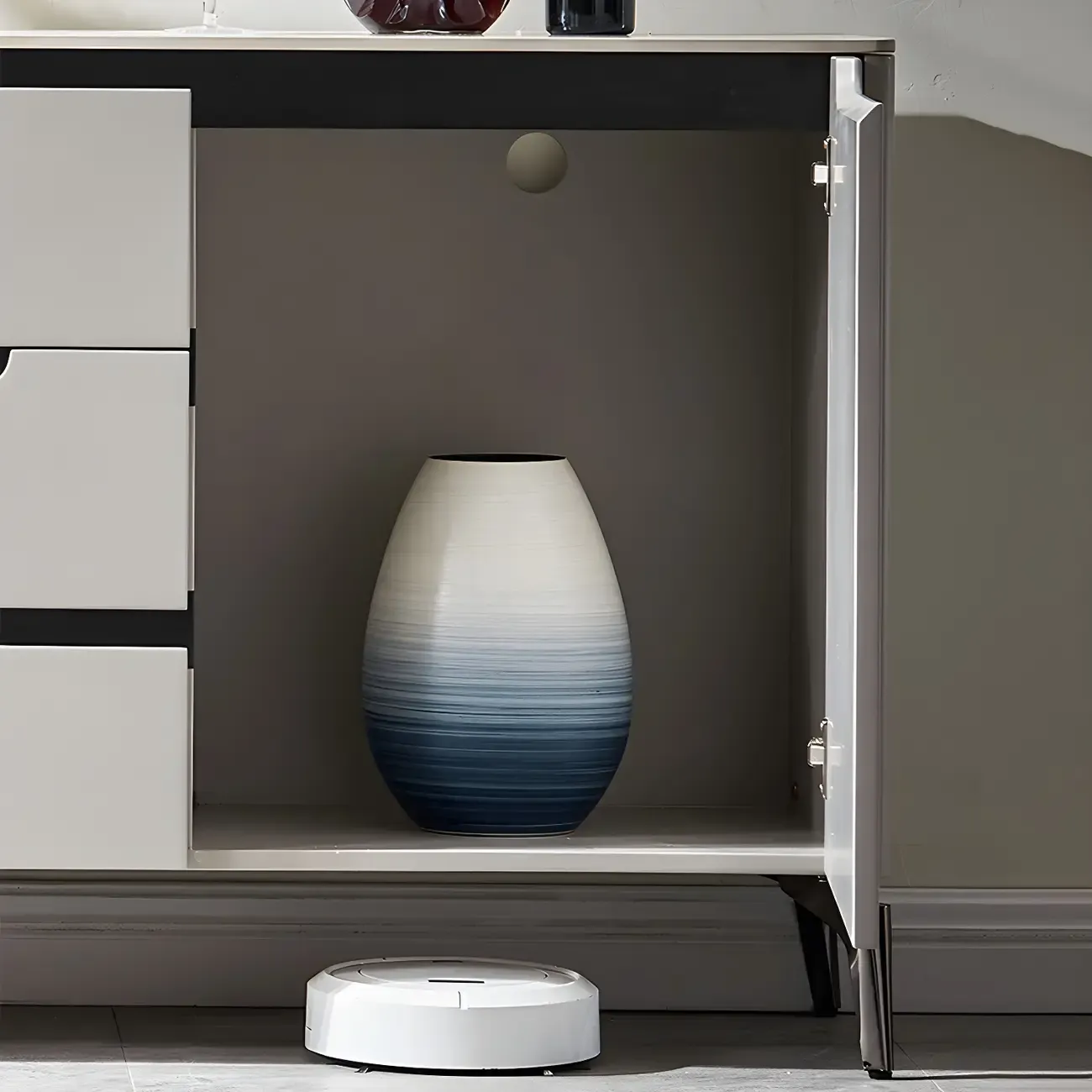 Modern Stone Countertop Sideboard with Cabinets Image - 15