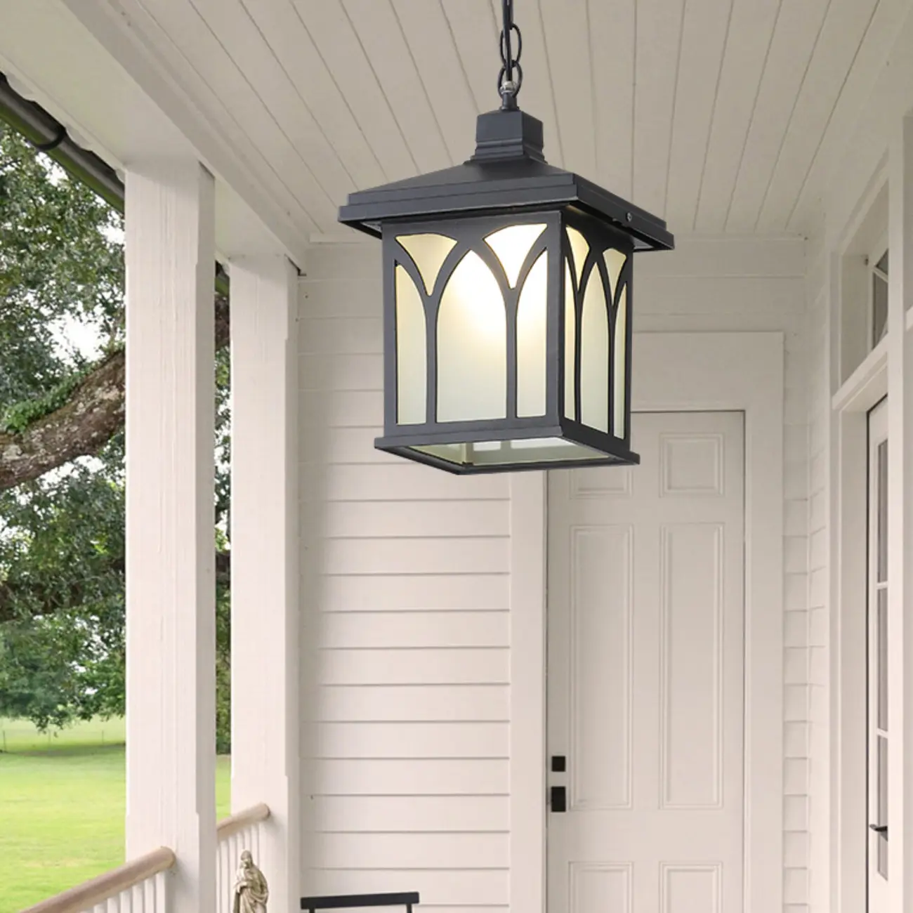 Industrial Matte Glass Shade Pendant Lamp for Outdoor Image - 6 | homeyfad