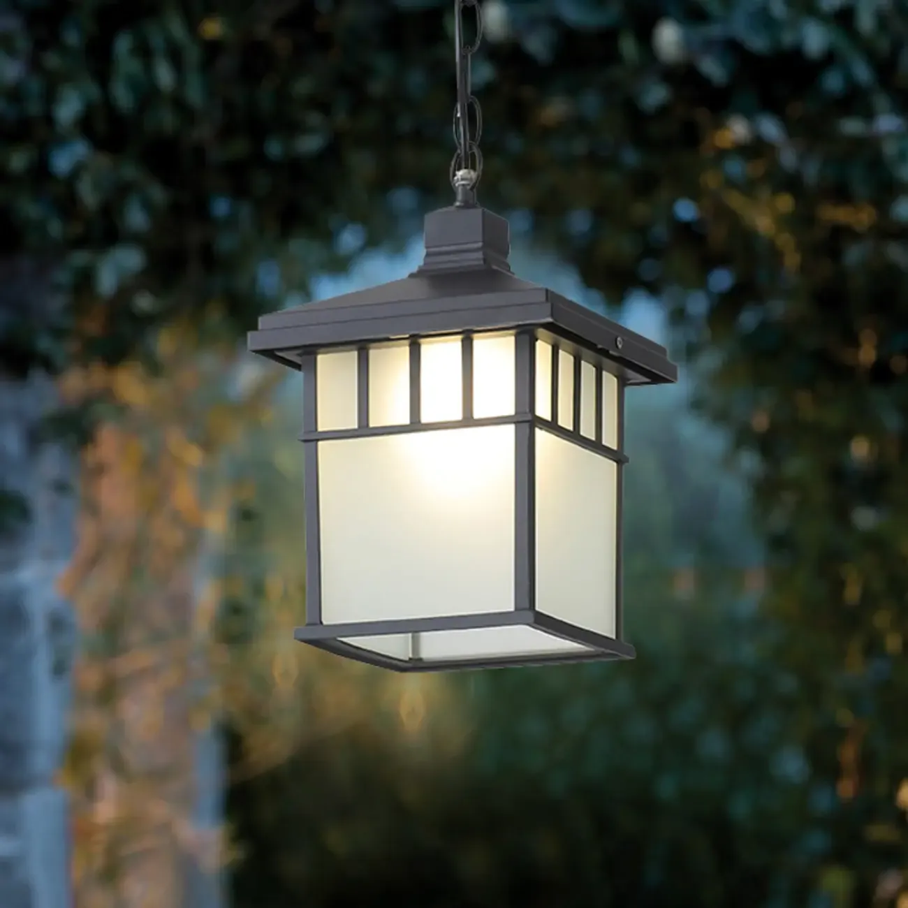 Industrial Matte Glass Shade Pendant Lamp for Outdoor Image - 8