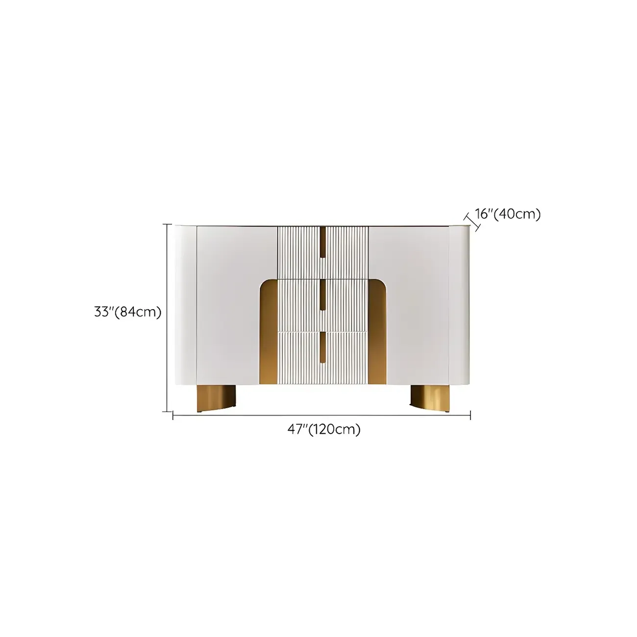 Modern Stone Countertop Sideboard with Cabinets #size