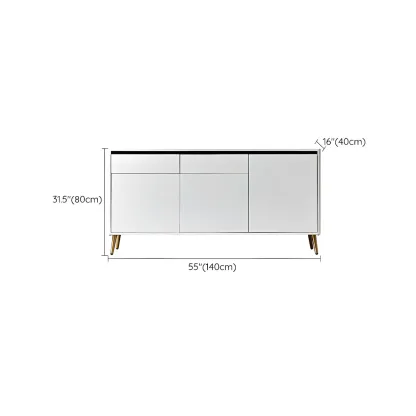 Modern Stone Countertop Sideboard with Cabinets Image - 27