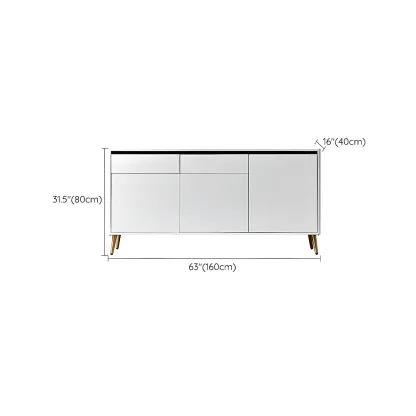Modern Stone Countertop Sideboard with Cabinets Image - 31