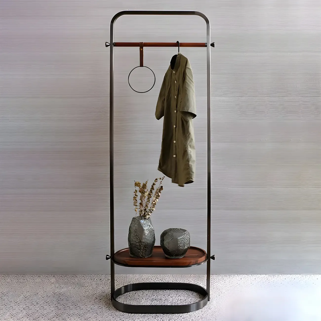 Modern Metal Freestanding Hall Tree with Shelf Image - 6