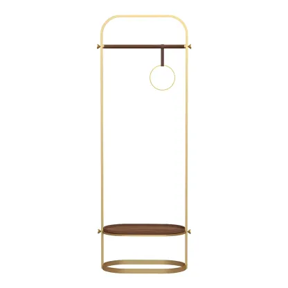 Modern Metal Freestanding Hall Tree with Shelf Image - 8