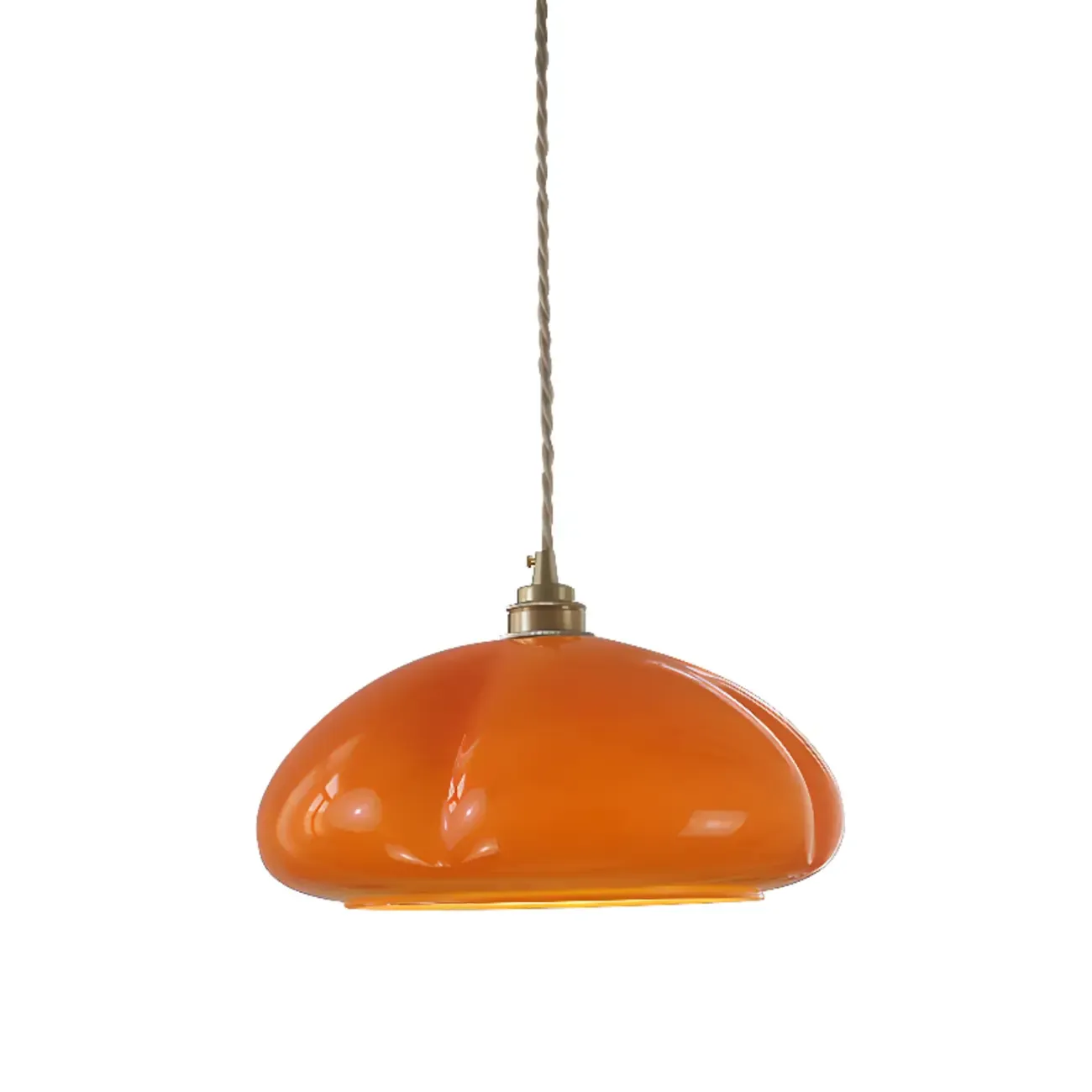 Vintage Pumpkin Shape Glass Pendant Light for Residential Use Image - 2