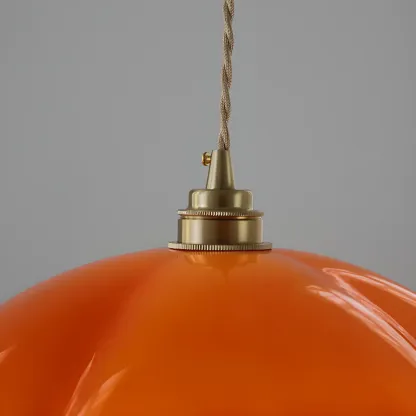 Vintage Pumpkin Shape Glass Pendant Light for Residential Use Image - 9