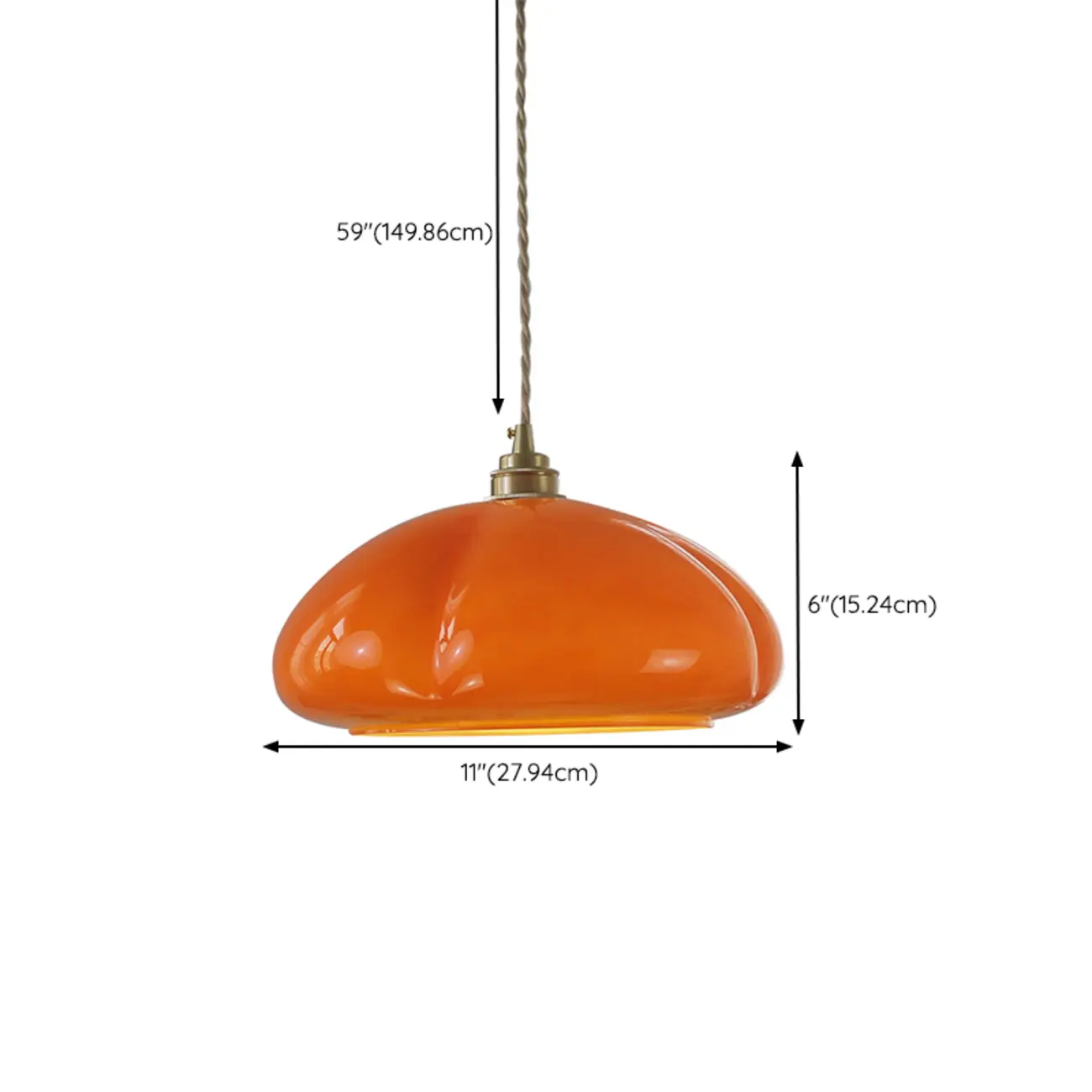 Vintage Pumpkin Shape Glass Pendant Light for Residential Use #size | homeyfad
