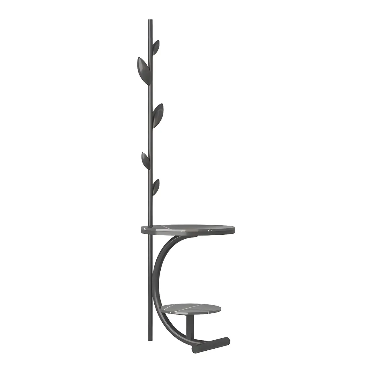 Modern Black Metal Hall Tree with Square Base Image - 3