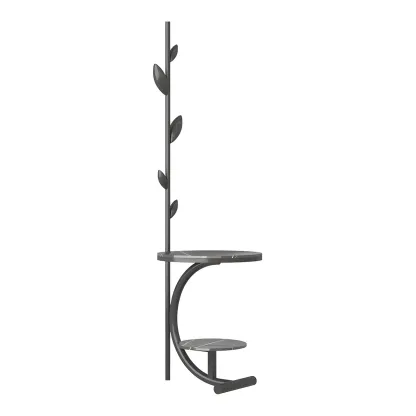 Modern Black Metal Hall Tree with Square Base Image - 3