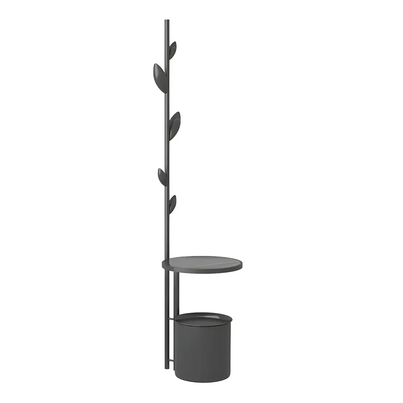 Modern Black Metal Hall Tree with Square Base Image - 6