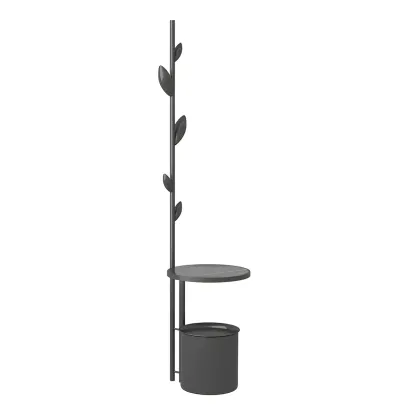 Modern Black Metal Hall Tree with Square Base Image - 6