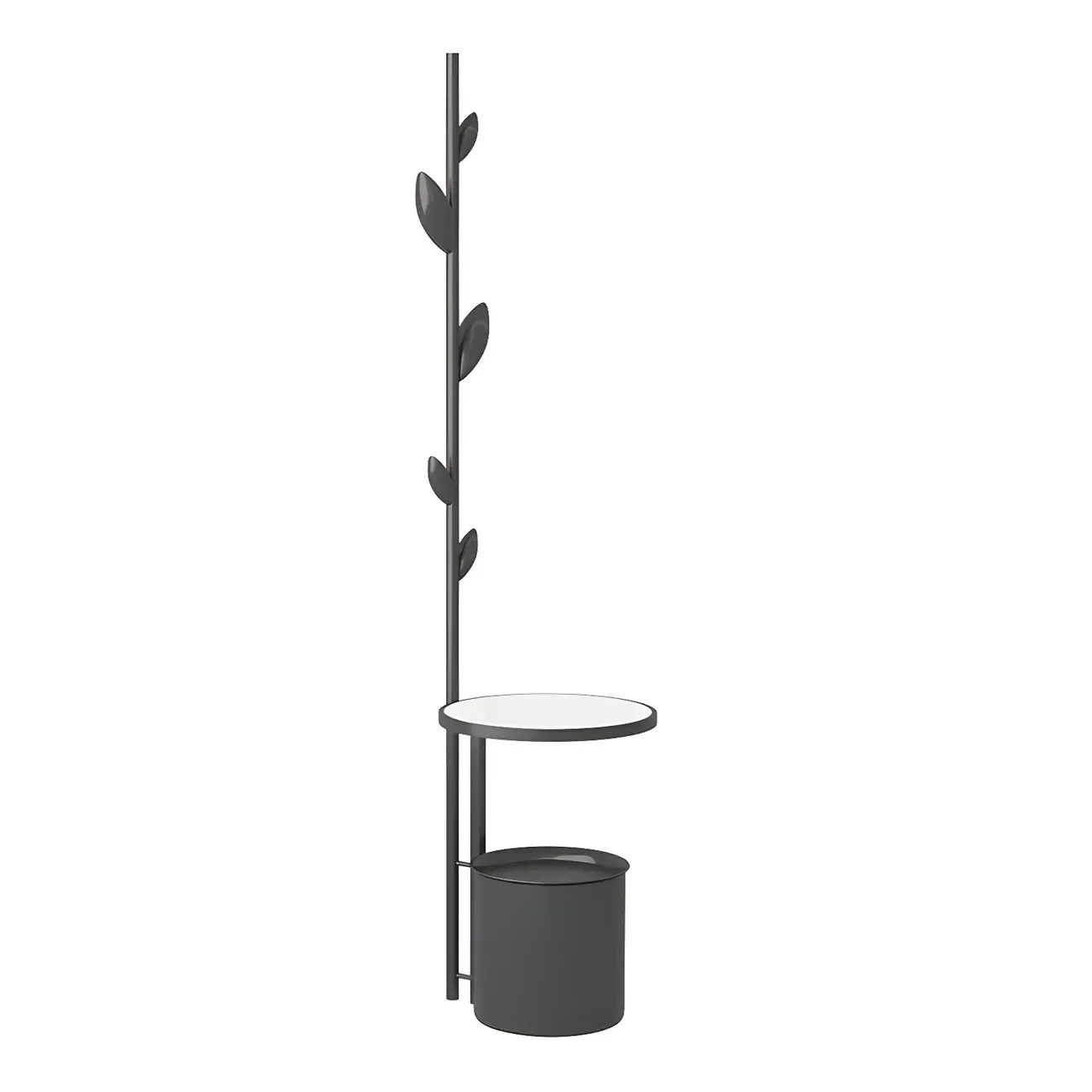 Modern Black Metal Hall Tree with Square Base Image - 12