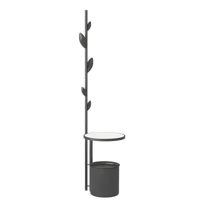 Modern Black Metal Hall Tree with Square Base Image - 12