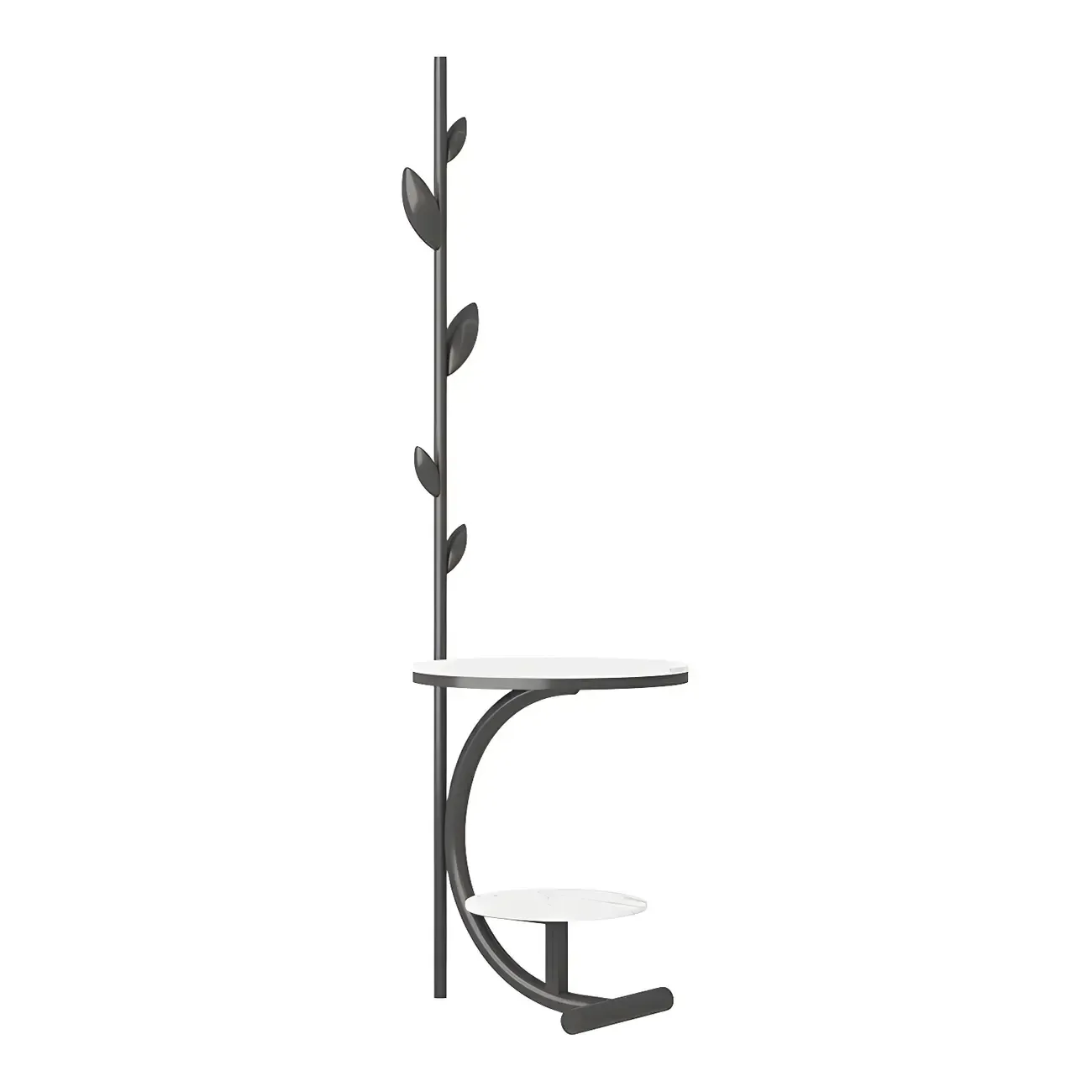 Modern Black Metal Hall Tree with Square Base Image - 13