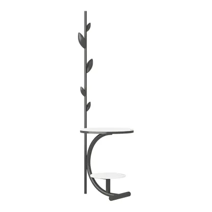 Modern Black Metal Hall Tree with Square Base Image - 13