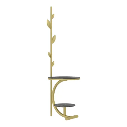 Modern Black Metal Hall Tree with Square Base Image - 14