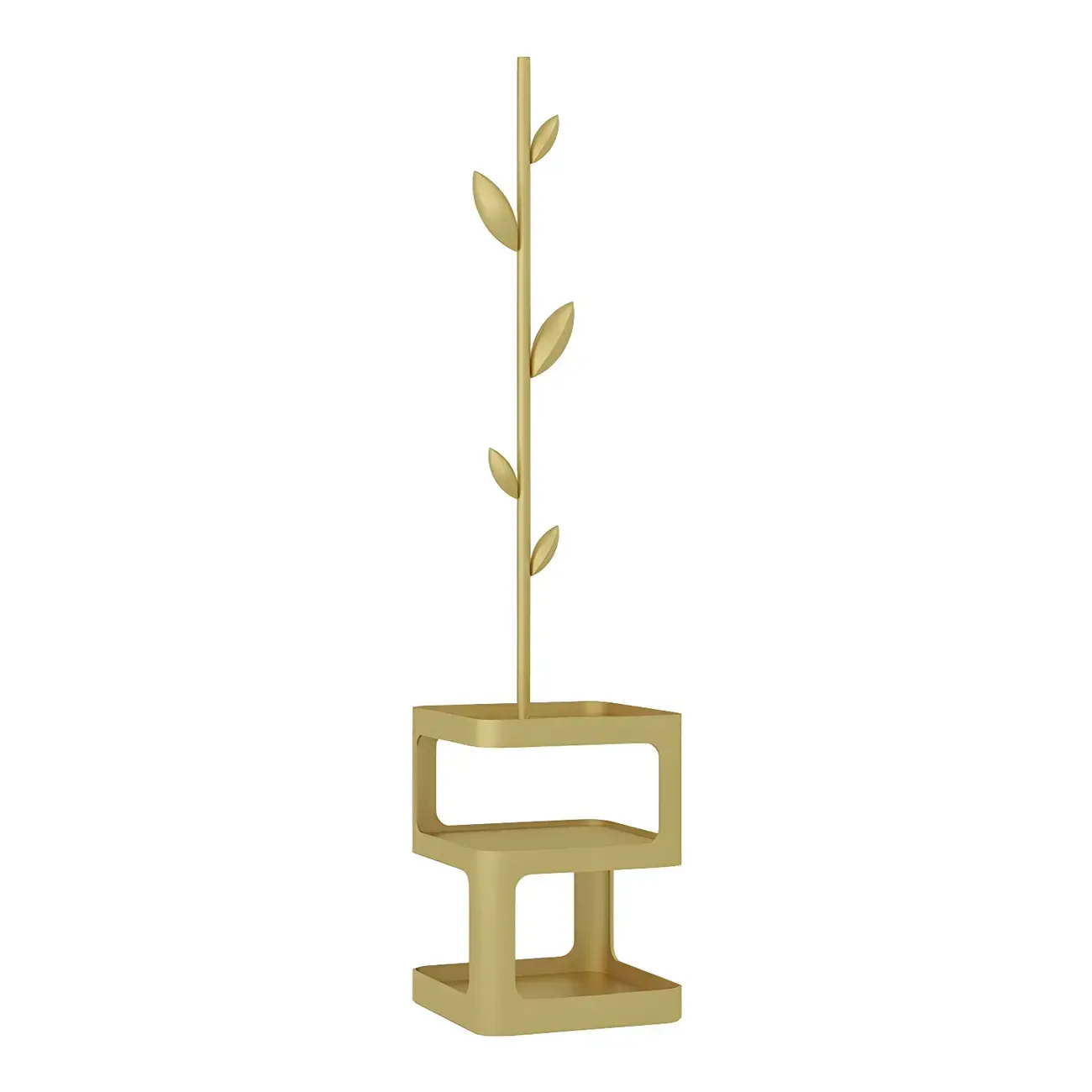 Modern Black Metal Hall Tree with Square Base Image - 15