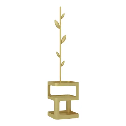 Modern Black Metal Hall Tree with Square Base Image - 15