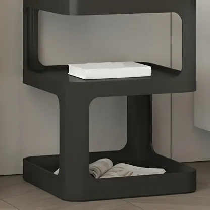 Modern Black Metal Hall Tree with Square Base Image - 16