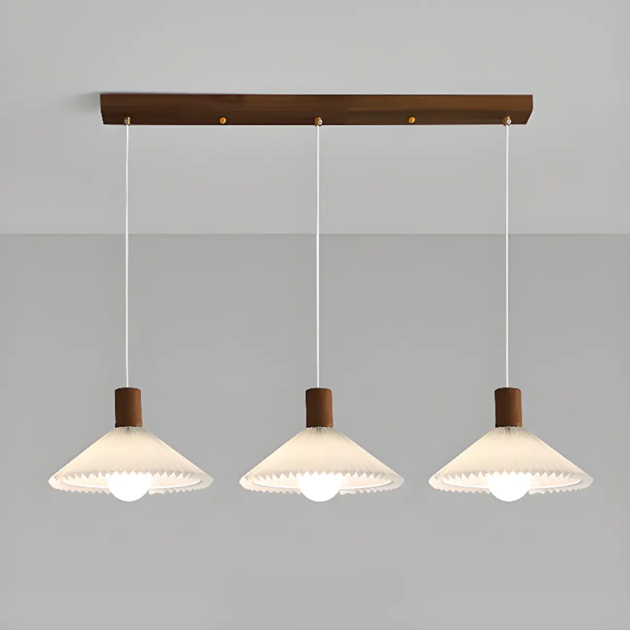 Modern Fabric Pleated Pendant Light with Beige Shade Image - 11 | homeyfad