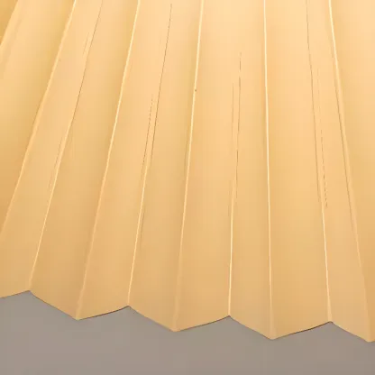 Modern Fabric Pleated Pendant Light with Beige Shade Image - 16