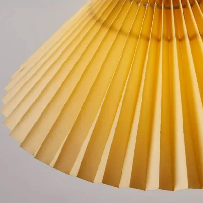 Modern Fabric Pleated Pendant Light with Beige Shade Image - 18