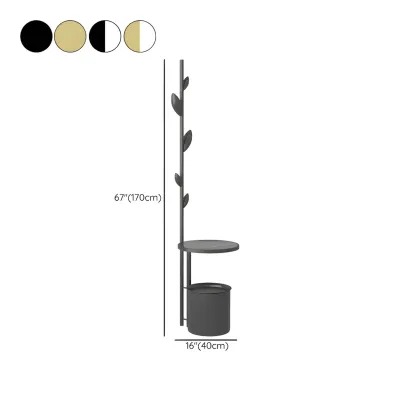 Modern Black Metal Hall Tree with Square Base Image - 24