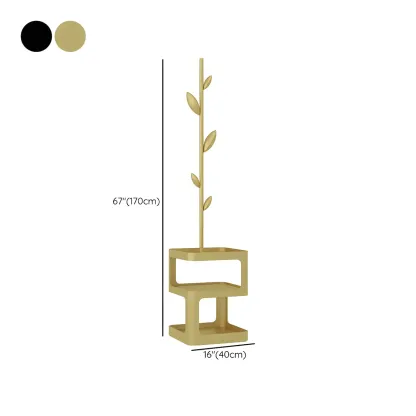 Modern Black Metal Hall Tree with Square Base Image - 25