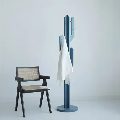 Modern Wooden Cactus Shaped Coat Rack Image - 4