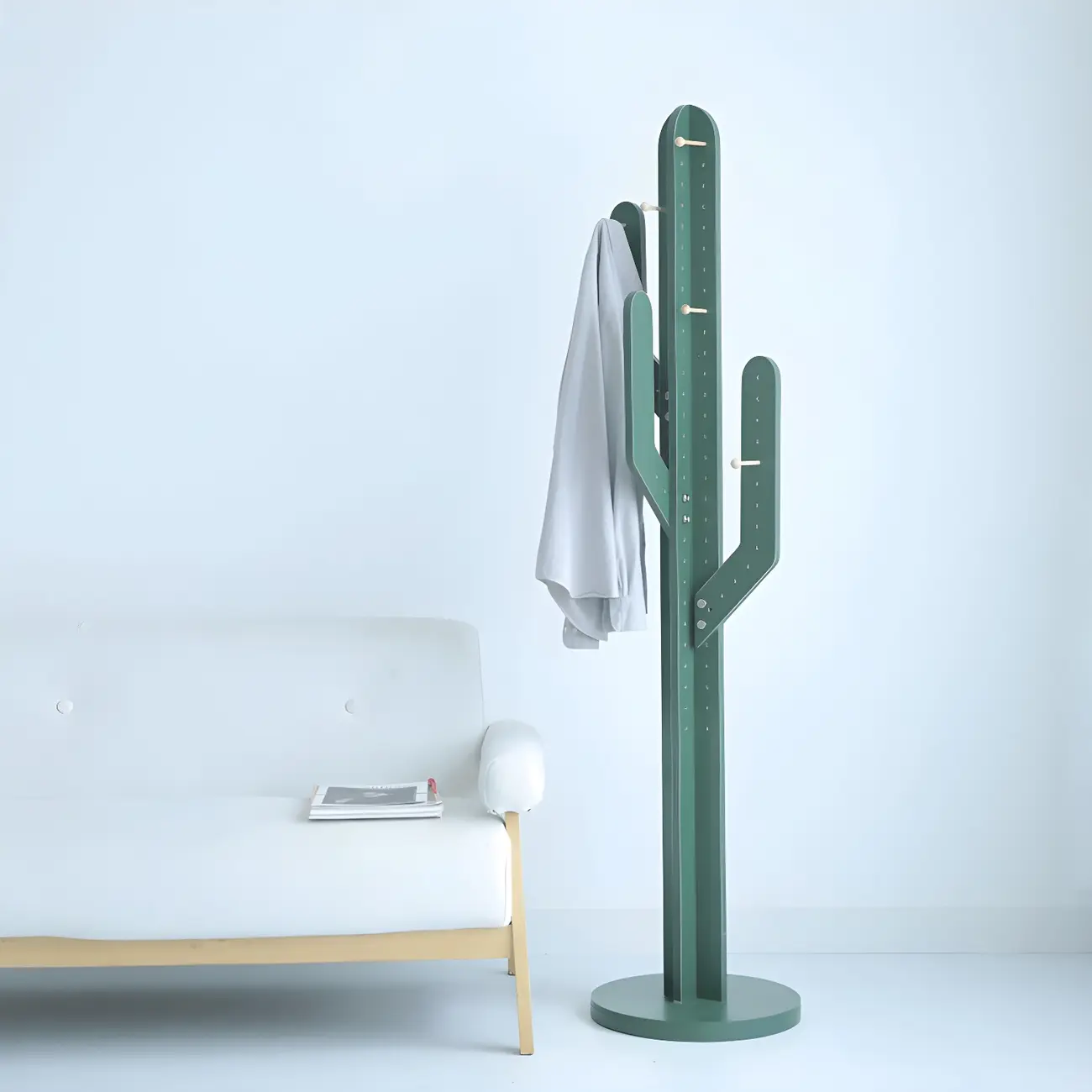 Modern Wooden Cactus Shaped Coat Rack Image - 6 | homeyfad