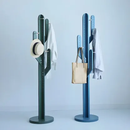 Modern Wooden Cactus Shaped Coat Rack Image - 7