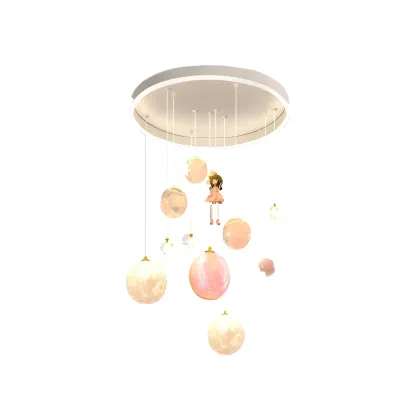Modern Planet Shape LED Cluster Pendant with 7 Lights for Living Room Image - 7