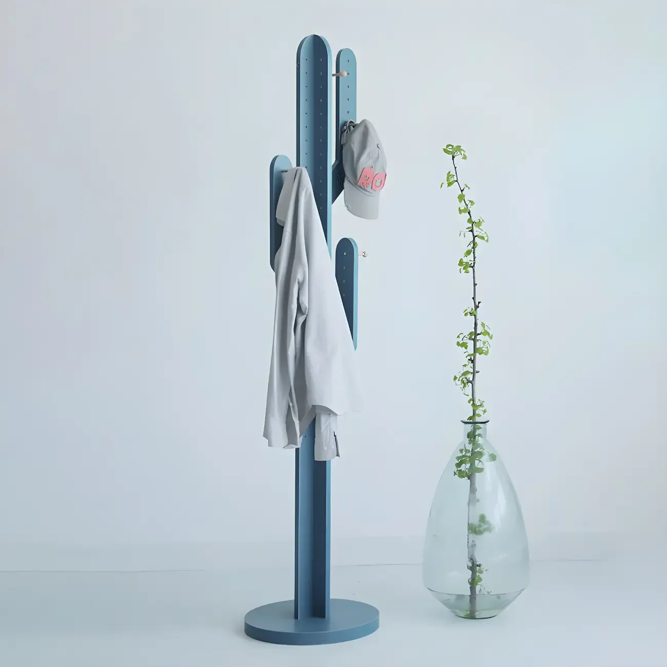 Modern Wooden Cactus Shaped Coat Rack Image - 16