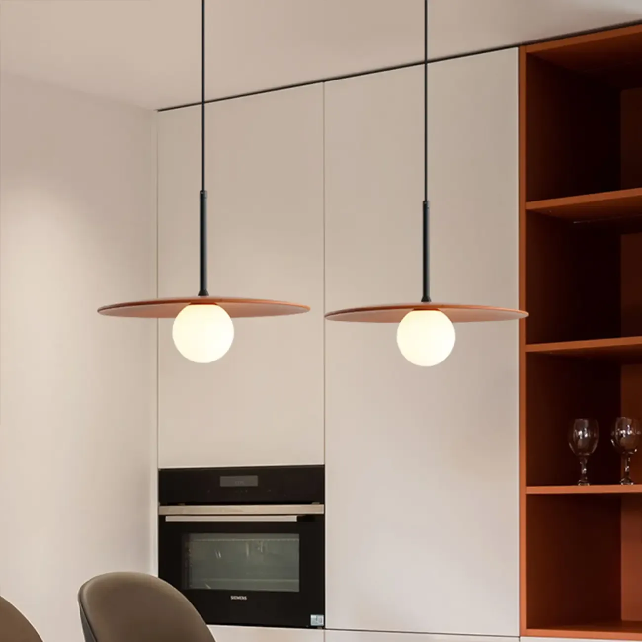 Modern White Glass Pendant Light with Adjustable Length for Home Decor Image - 1
