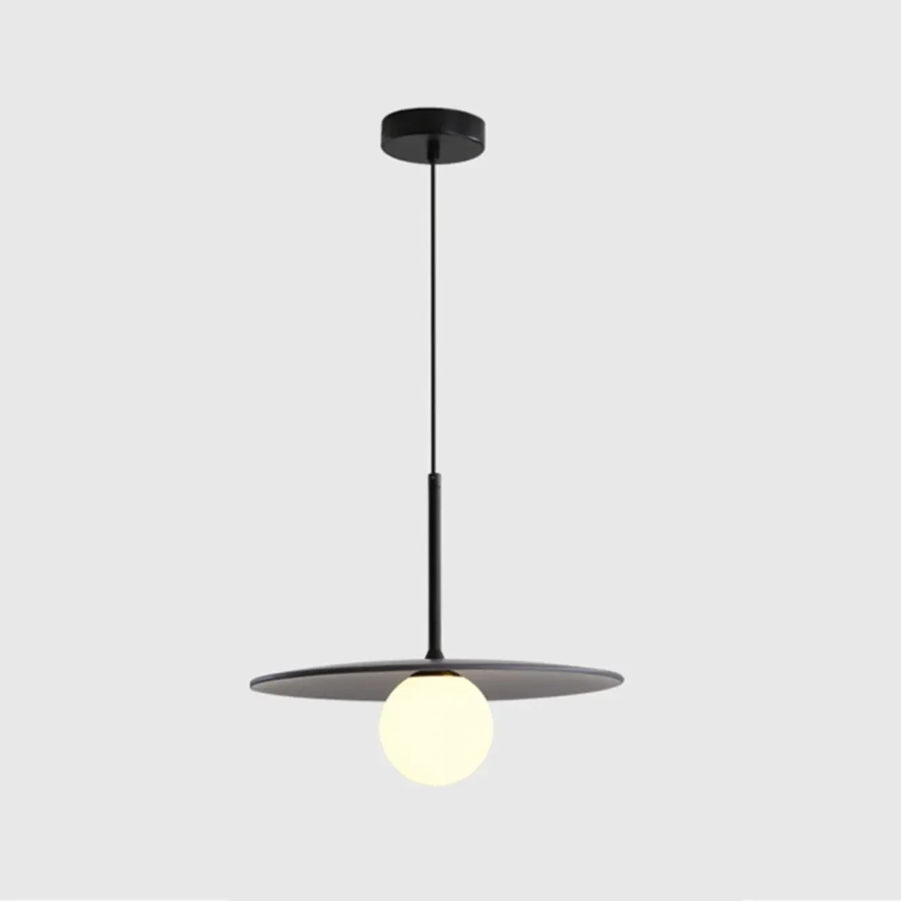 Modern White Glass Pendant Light with Adjustable Length for Home Decor Image - 2