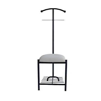 Modern Black Metal Coat Rack with Shoe Storage Image - 5