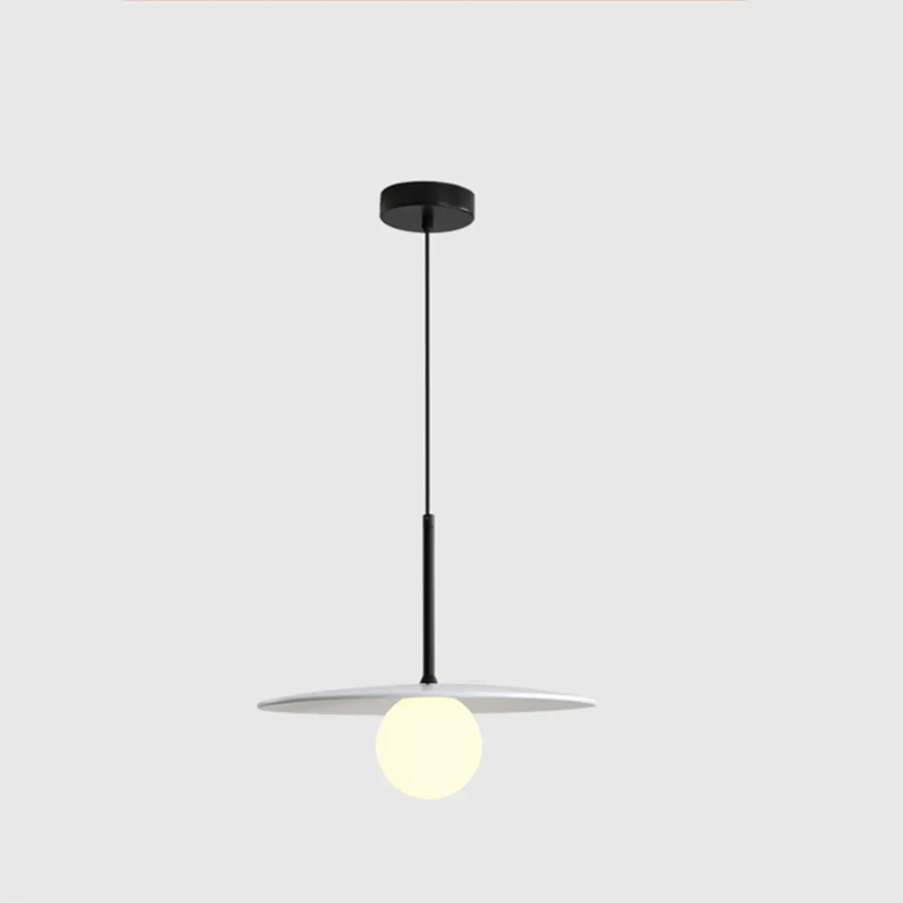 Modern White Glass Pendant Light with Adjustable Length for Home Decor Image - 3 | homeyfad