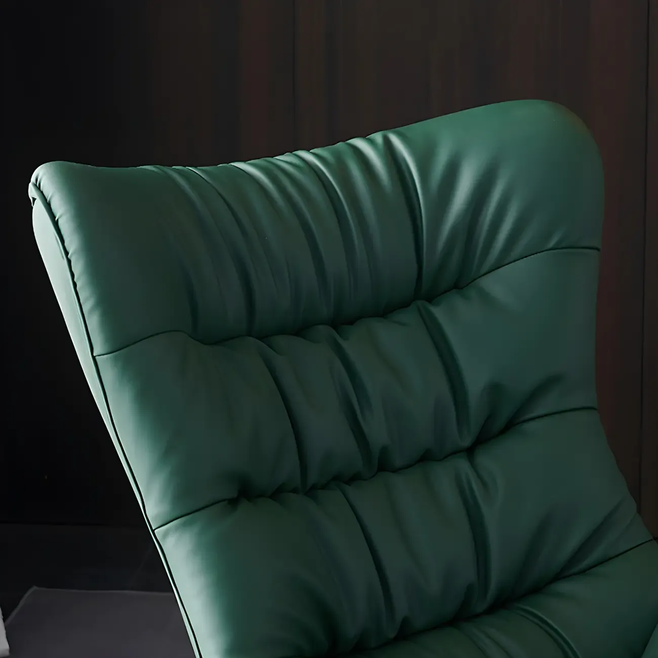 Vintage Green Upholstered Rocking Chair with Ottoman for Indoor Image - 10